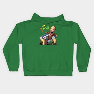 groot the music Kids Hoodie